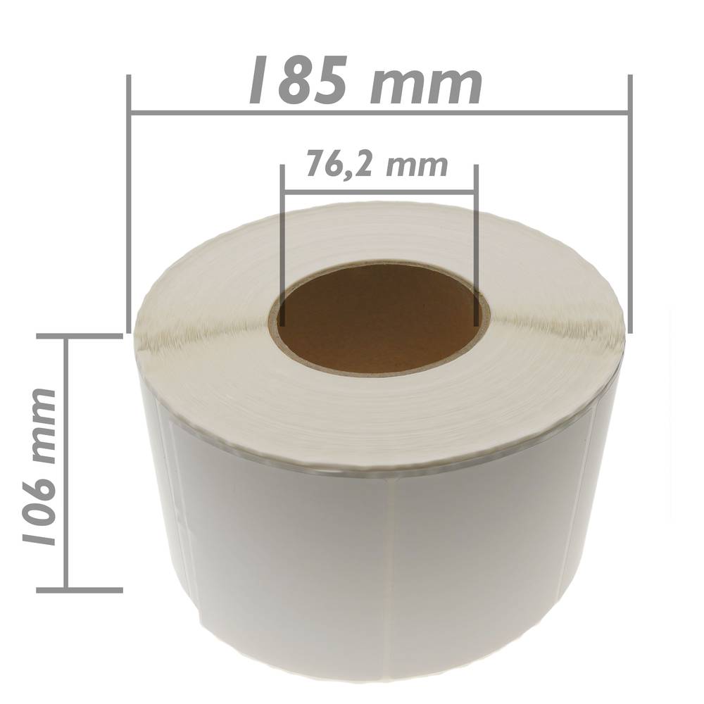 Rouleaux bobine 1800 étiquettes pour imprimante thermique directe 101.6x76.2mm 8 unités