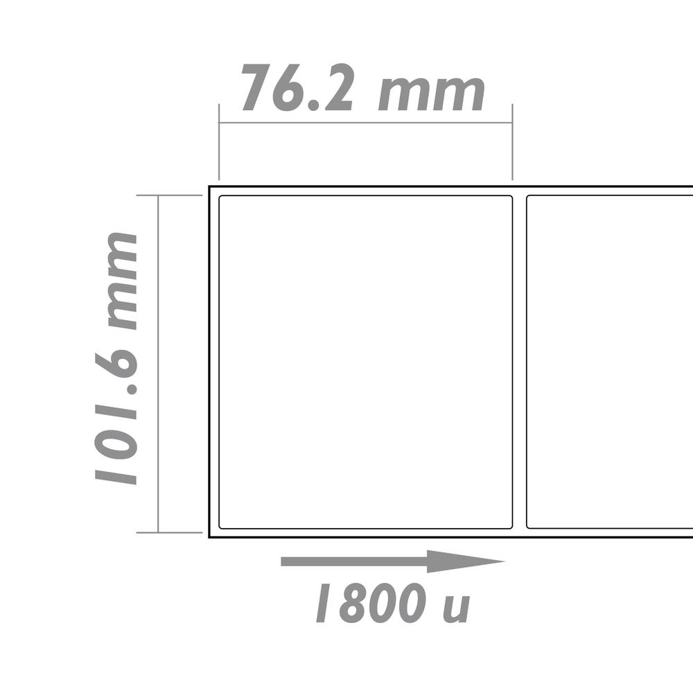 Rouleaux bobine 1800 étiquettes pour imprimante thermique directe 101.6x76.2mm 8 unités