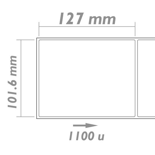 Rotlle bobina de 1100 etiquetes adhesives per impressora tèrmica directa 101.6x127mm 8 unitats