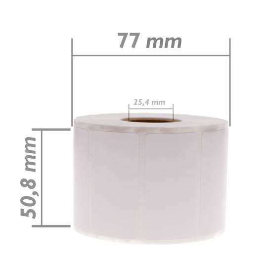 Rolka 1100 etykiet samoprzylepnych do bezpośredniej drukarki termicznej 50,8 x 25,4 mm 50 sztuk