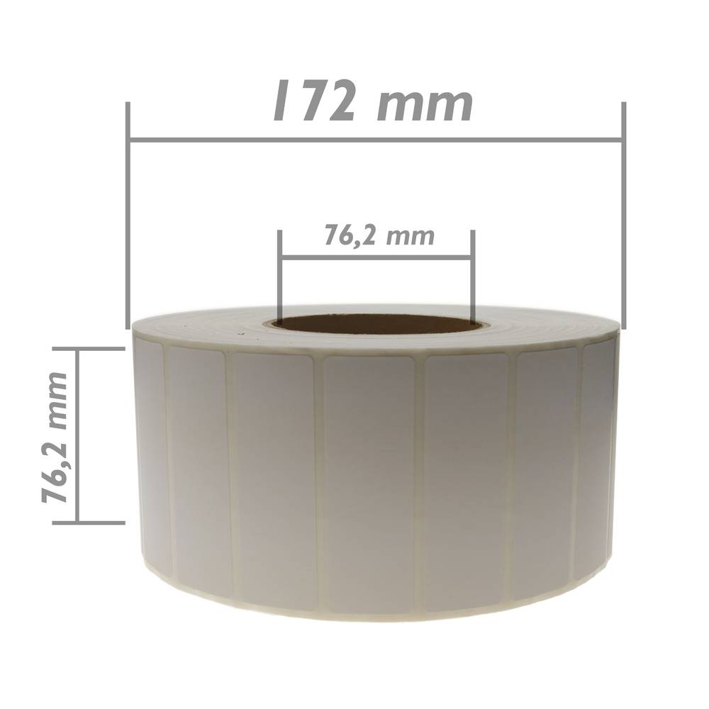 Rouleaux bobine 4800 étiquettes pour imprimante thermique directe 76.2x25.4mm 8 unités
