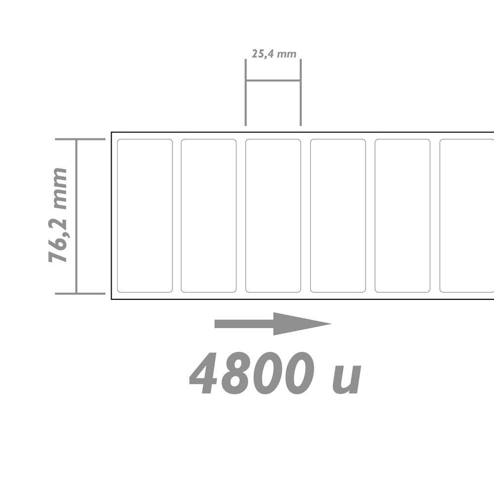Rouleaux bobine 4800 étiquettes pour imprimante thermique directe 76.2x25.4mm 8 unités