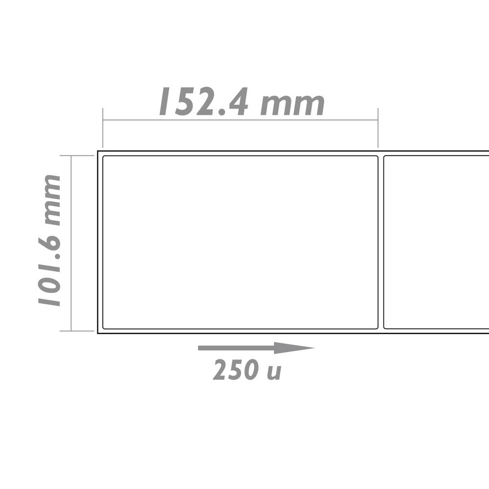 Rotlle bobina 250 etiquetes adhesives per impressora transferència tèrmica 101.6x152.4mm 20 unitats