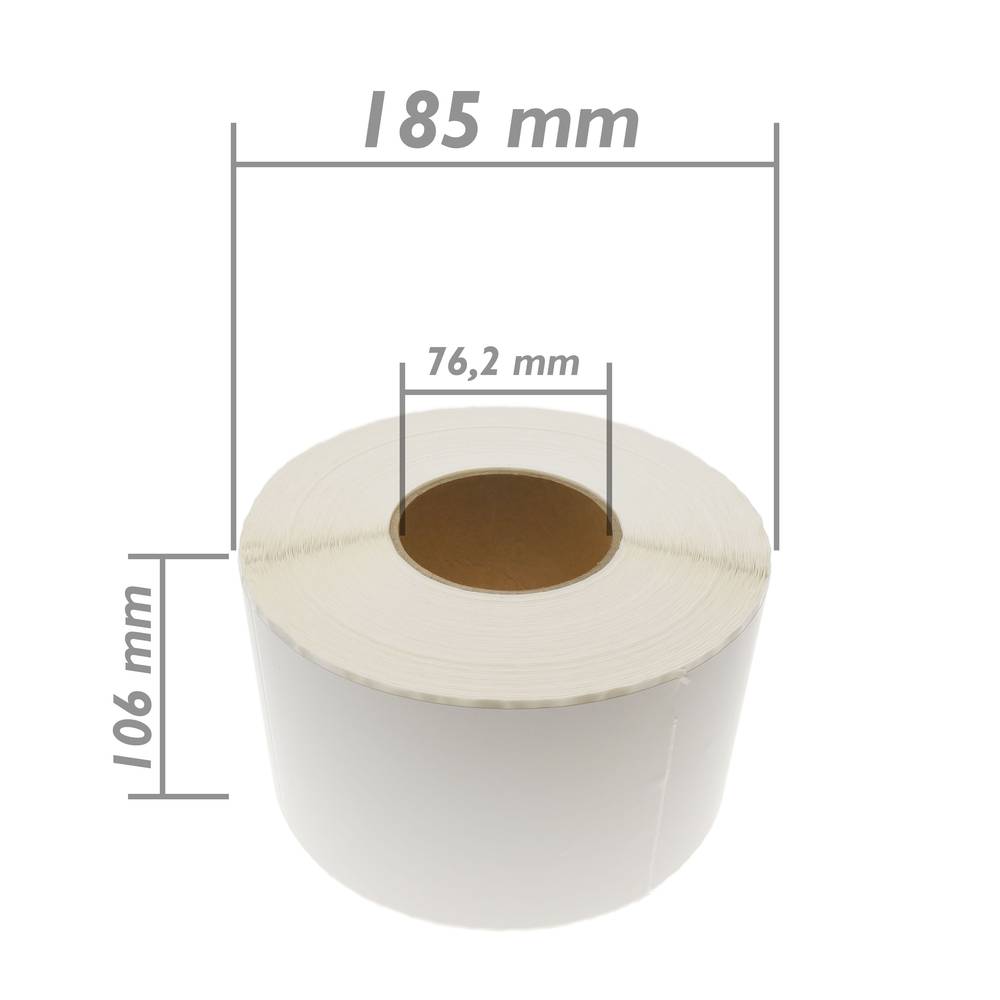 Rotlle bobina 1000 etiquetes adhesives per impressora transferència tèrmica 101.6x152.4mm 8 unitats
