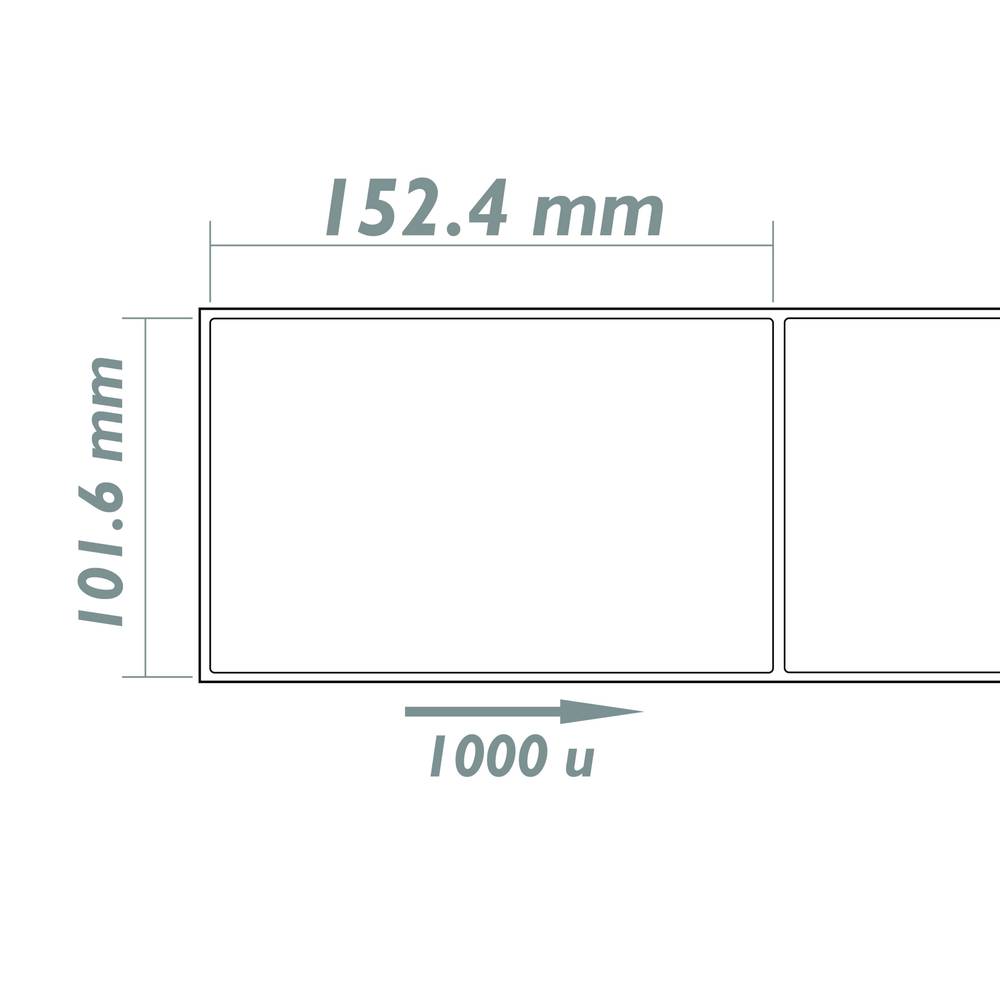 Rotlle bobina 1000 etiquetes adhesives per impressora transferència tèrmica 101.6x152.4mm 8 unitats