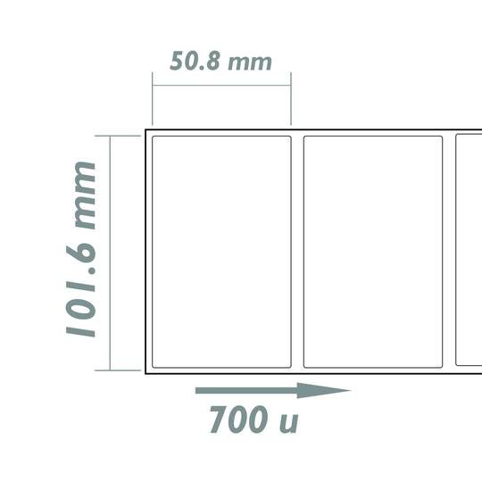 Rotlle bobina 700 etiquetes adhesives per impressora transferència tèrmica 101.6x50.8mm 20 unitats