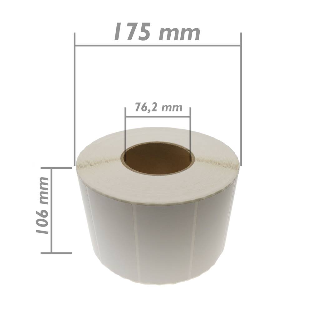 Rotlle bobina 2500 etiquetes adhesives per impressora transferència tèrmica 101.6x50.8mm 8 unitats