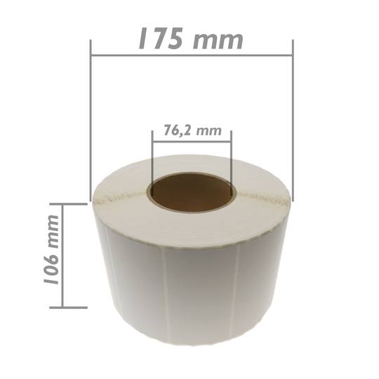 Thermal roll label with 2500 labels for thermal transfer printer 101.6x50.8mm 8 units
