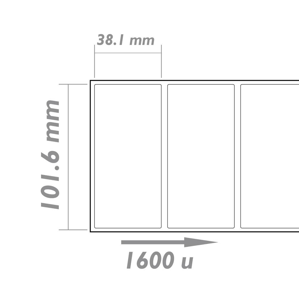Rotlle bobina 1600 etiquetes adhesives per impressora transferència tèrmica 101.6x38.1mm 20 unitats