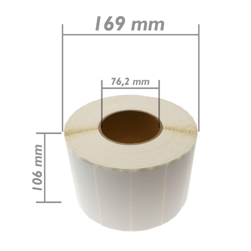 Rotlle bobina 3000 etiquetes adhesives per impressora transferència tèrmica 101.6x38.1mm 8 unitats