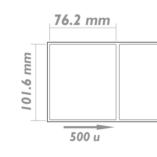 Cewka zwojowa 500 etykiet samoprzylepnych do drukarki termotransferowej 101,6 x 76,2 mm 20 sztuk
