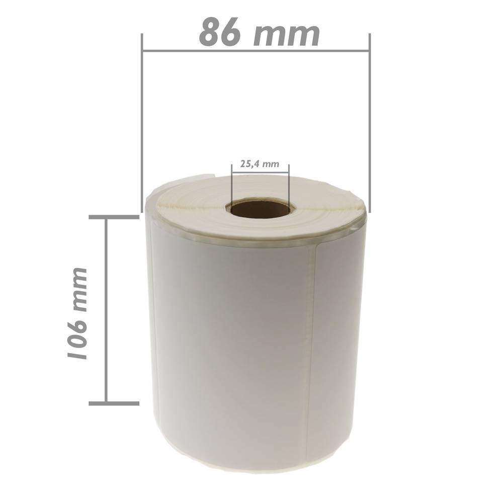 Rotlle bobina 350 etiquetes adhesives per impressora transferència tèrmica 101.6x101.6mm 20 unitats
