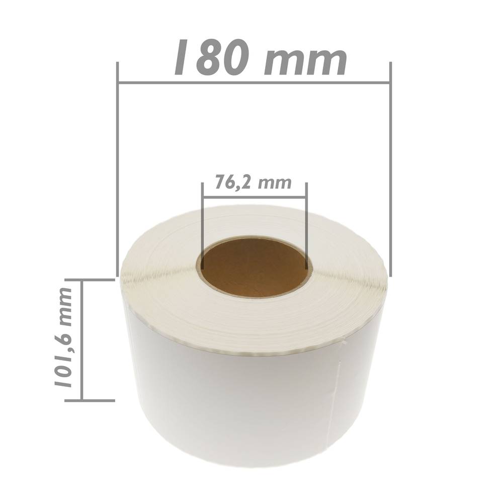 Rotlle bobina de 1100 etiquetes adhesives per impressora transferència tèrmica 101.6x127mm 8 unitats