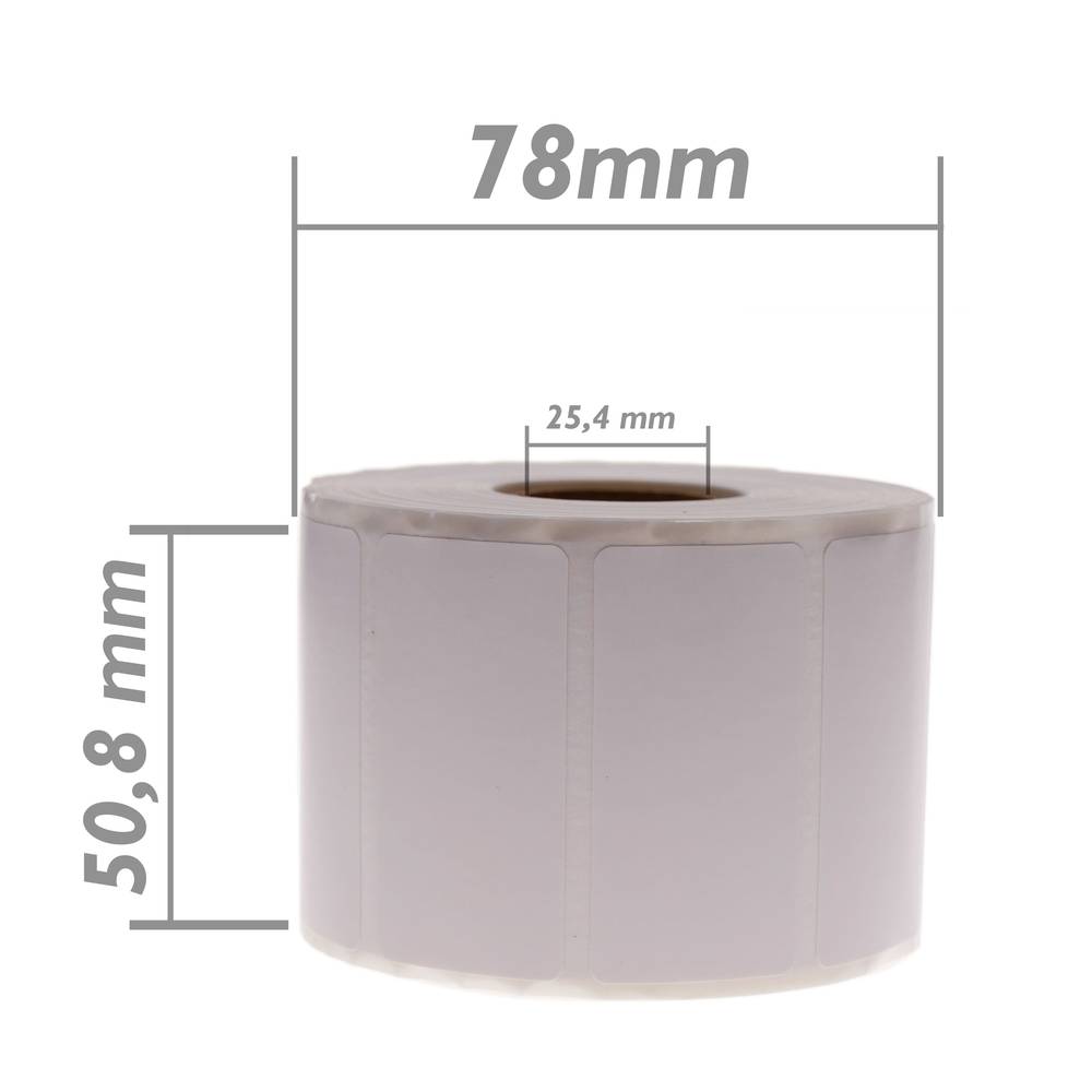 Rotlle bobina de 1100 etiquetes adhesives per impressora transferència tèrmica 50.8x25.4mm 50 unitat