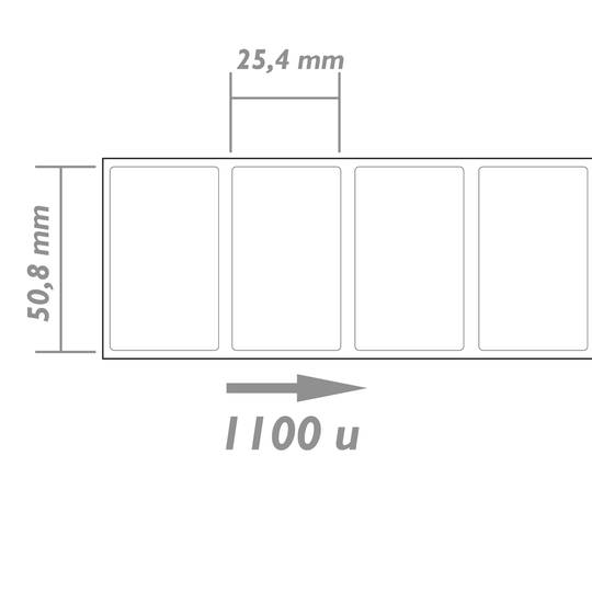 Rouleaux bobine 2500 étiquettes pour imprimante transfert thermique  101.6x50.8mm 8 unités - Cablematic