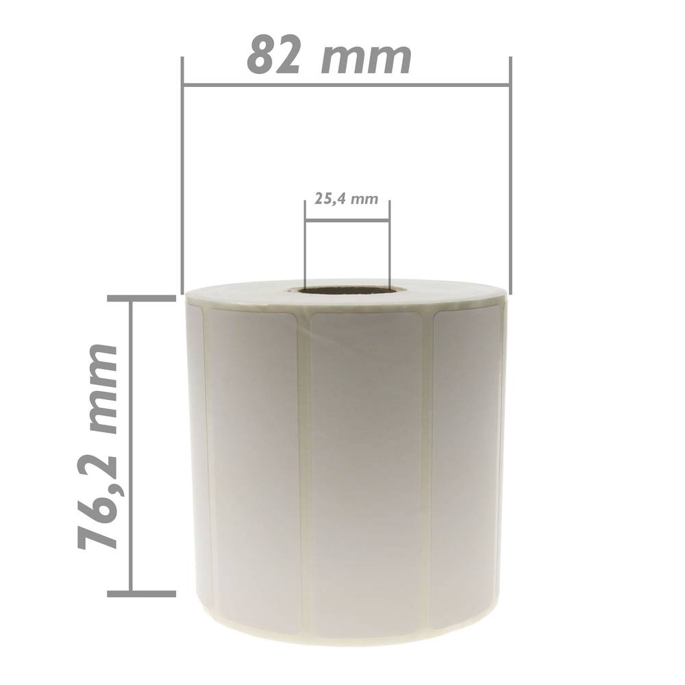 Rotlle bobina de 1200 etiquetes adhesives per impressora transferència tèrmica 76.2x25.4mm 50 unitat