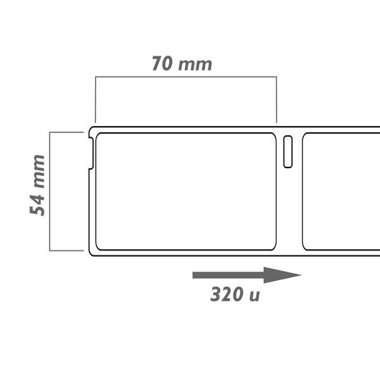 Rotoli bobina 320 etichettes compatibili Dymo S0722440 e 99015 54x70mm