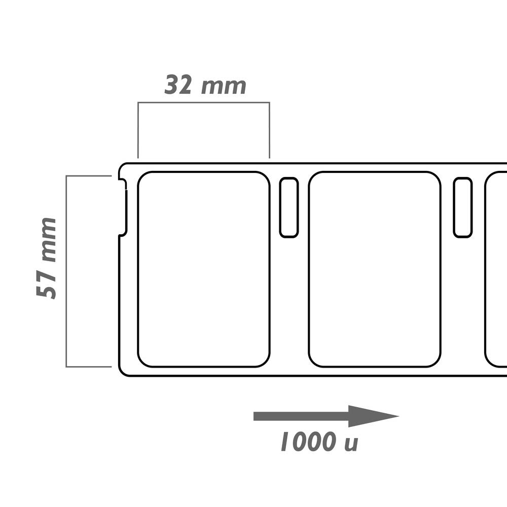 Rollen 1000 etiketten Dymo kompatibel S0722540 und 11354 57x32mm