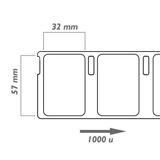 Rollen 1000 etiketten Dymo kompatibel S0722540 und 11354 57x32mm