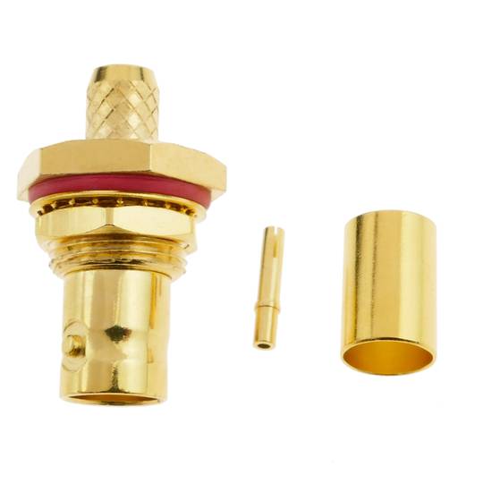 RG6U femelle golden BNC plaque de connecteur Crimp