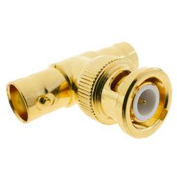 BNC RG6U d'or mâle-femelle-femelle pour "T"