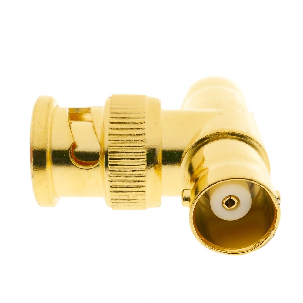 BNC ouro RG6U macho-fêmea-fêmea encaixe