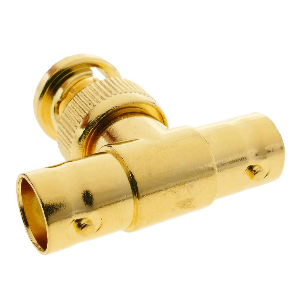 BNC ouro RG6U macho-fêmea-fêmea encaixe