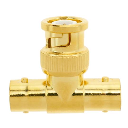 BNC ouro RG6U macho-fêmea-fêmea encaixe