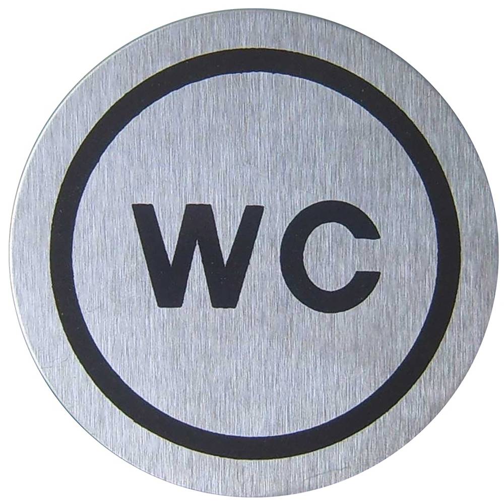 Señal WC de acero inoxidable de 65mm