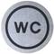Señal WC de acero inoxidable de 65mm