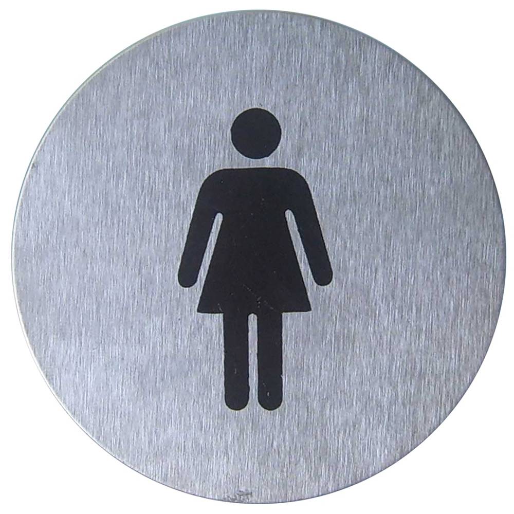 Señal WC señoras de acero inoxidable de 65mm