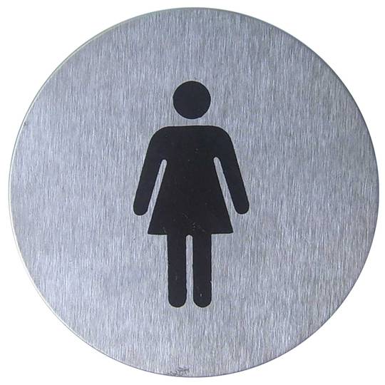 Señal WC señoras de acero inoxidable de 65mm