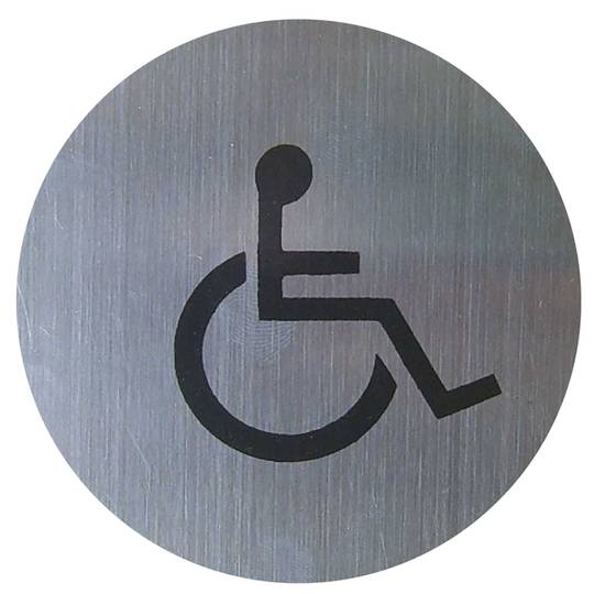 Sign handicapped 65mm stainless steel