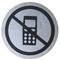 Senyal prohibit telèfon mòbil d'acer inoxidable de 65mm