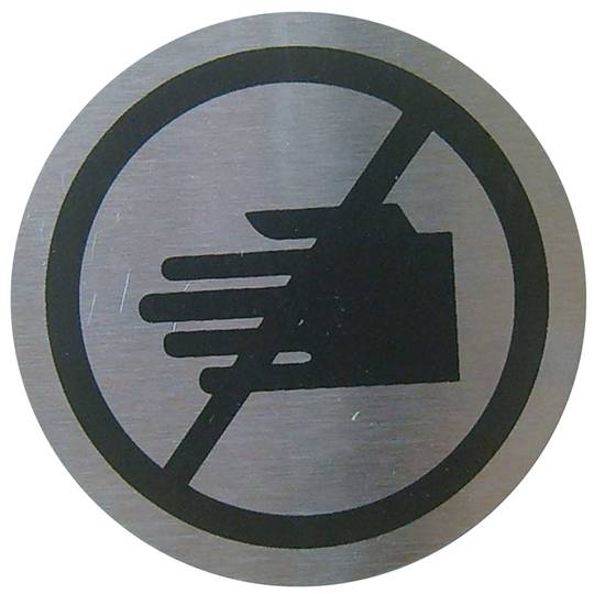 Señal prohibido tocar de acero inoxidable de 65mm