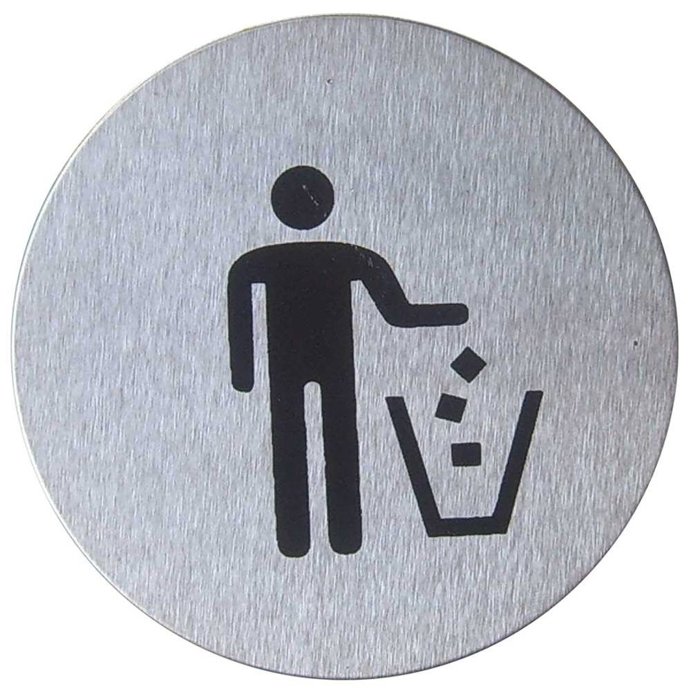 Signal trash and garbage stainless steel 65mm