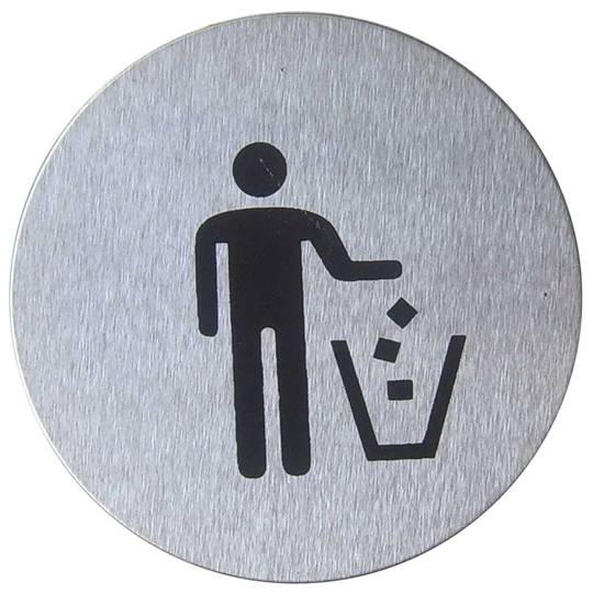 Signal trash and garbage stainless steel 65mm