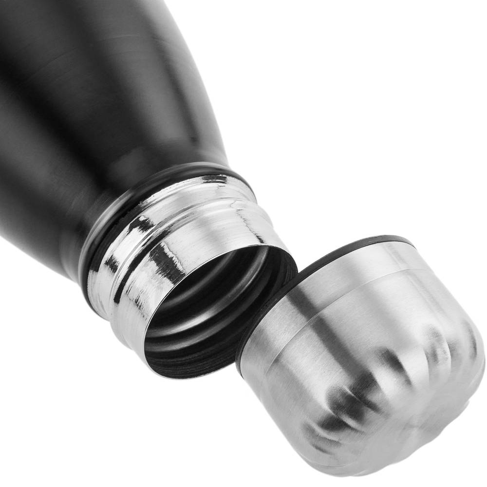 Garrafa de aço inoxidável preta de 720 ml