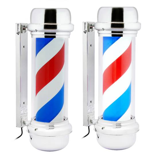 Pólo do barbeiro brilhante e rotativo para cabeleireiros 230 x 690 mm