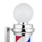 Barber shop pole rotating and illuminated with top lamp for hairdressing salon sign 230 x 1110 mm