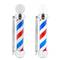 Barber shop pole rotating and illuminated with top lamp for hairdressing salon sign 230 x 1110 mm