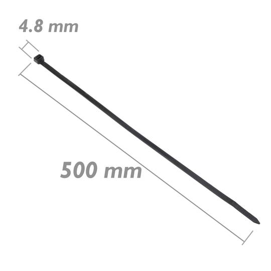 100 stks 500x4.8mm zwarte nylon flenzen