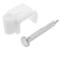 Fermacavo con chiodo per cavo piatto 5x3 mm confezione da 50 unità bianco