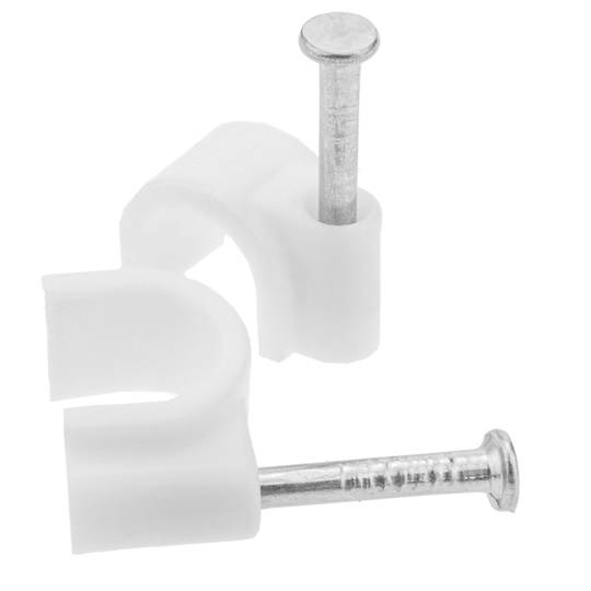 Clips pour pour câble rond 6 mm lot de 20 unités de pince à ongles blanc