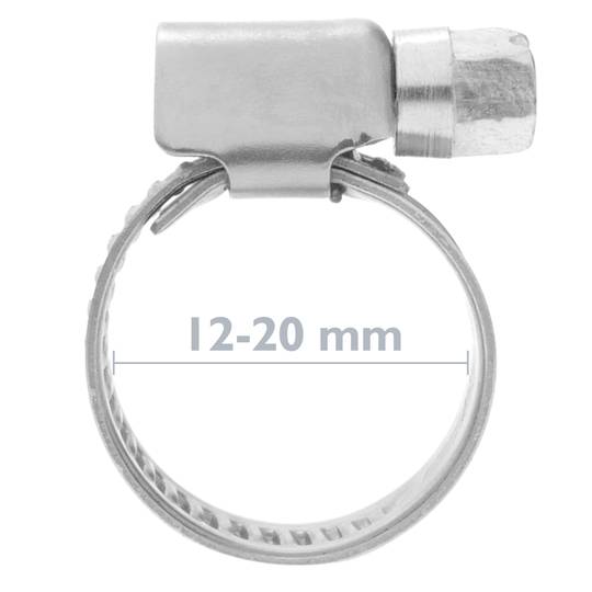 Schneckengewindeschelle W2 einstellbar 12-20mm 2 Einheiten