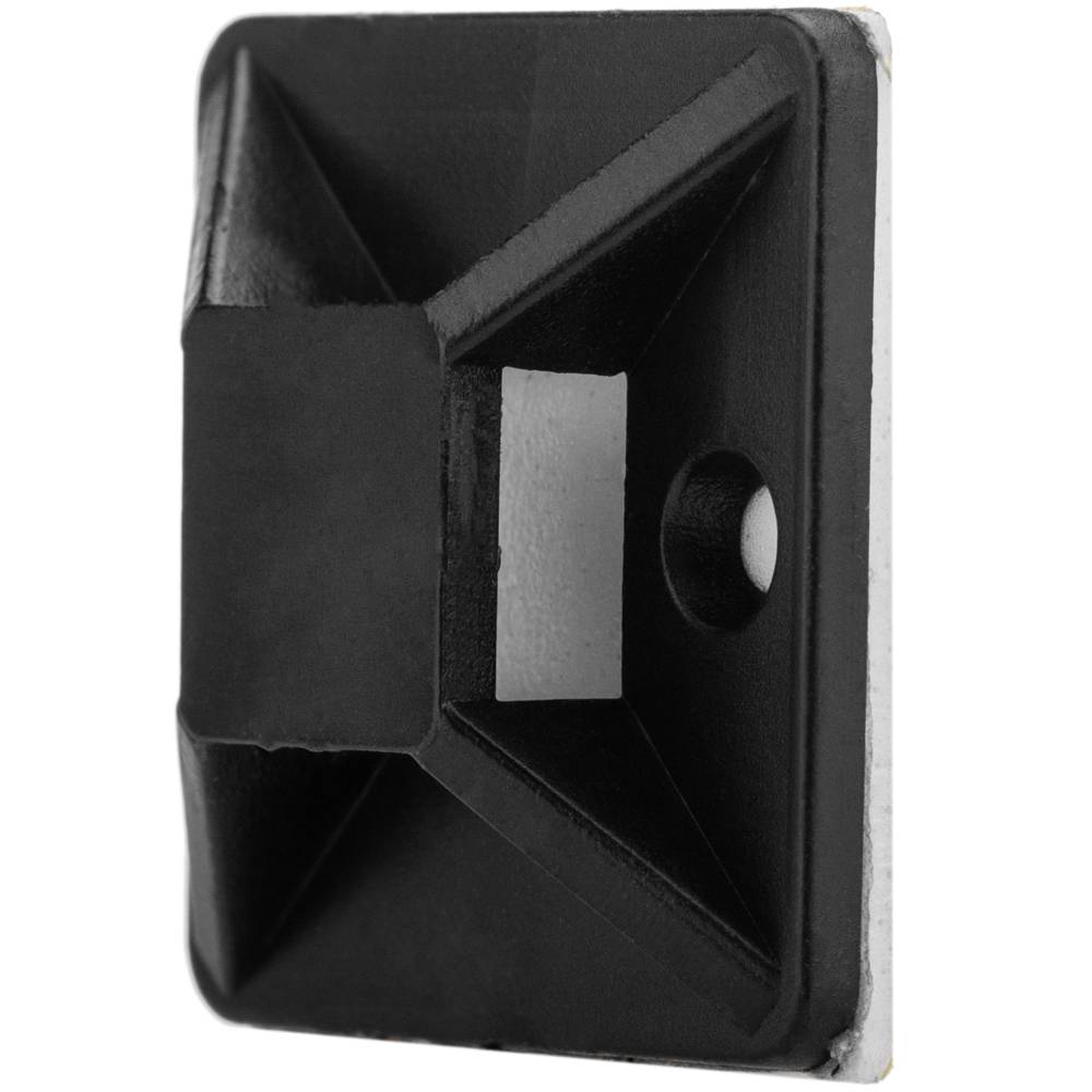 Pack de 100 bases negres autoadhesives 20x20mm per brides de 5 mm