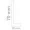 Zelfklevende flexibele plint 70 x 20 mm. Lengte 15 m grijs