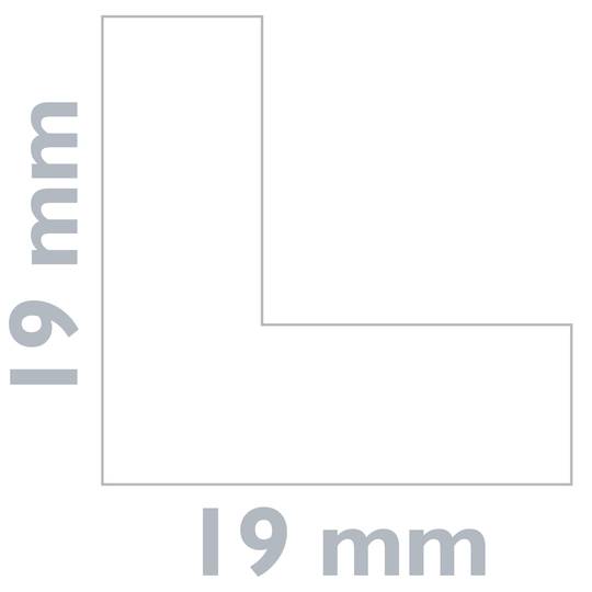 Flexible selbstklebende Fußleiste 19 x 19 mm. Länge 25 m schwarz