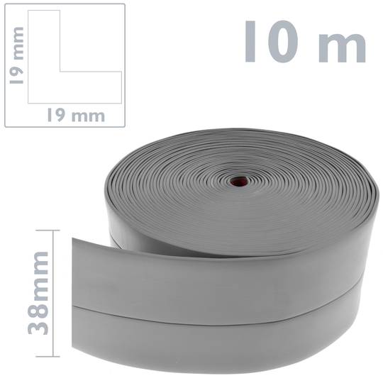 Sòcol flexible autoadhesiu 19 x 19 mm. Longitud 10 m gris