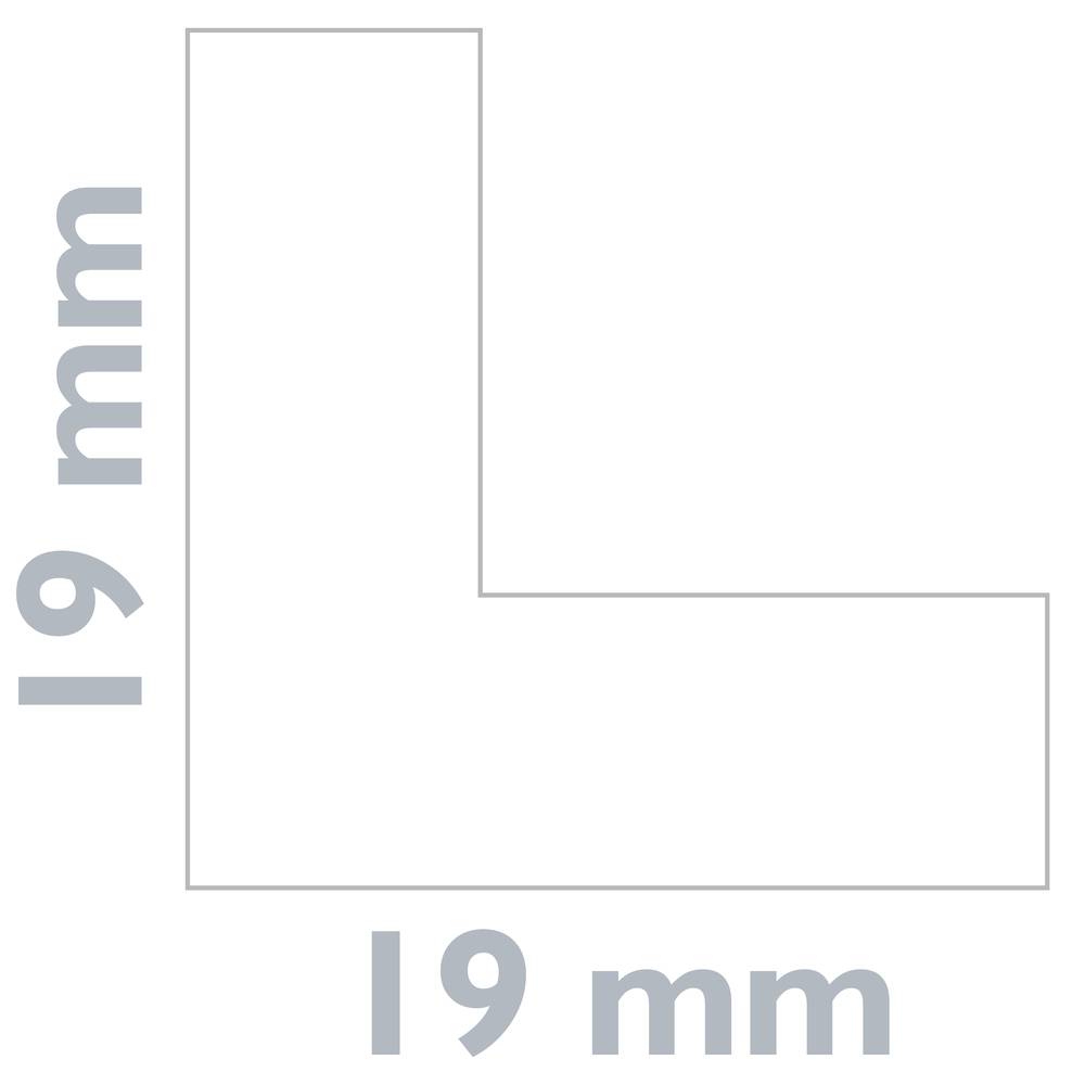 Sòcol flexible autoadhesiu 19 x 19 mm. Longitud 10 m gris